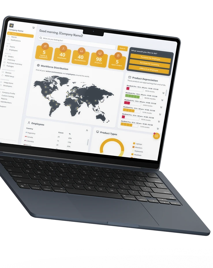 Dashboard del sistema de diseño de GroWrk Remote